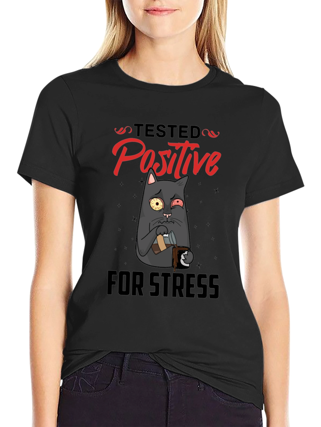 Stressed Cat T-Shirt - Tested Positive
