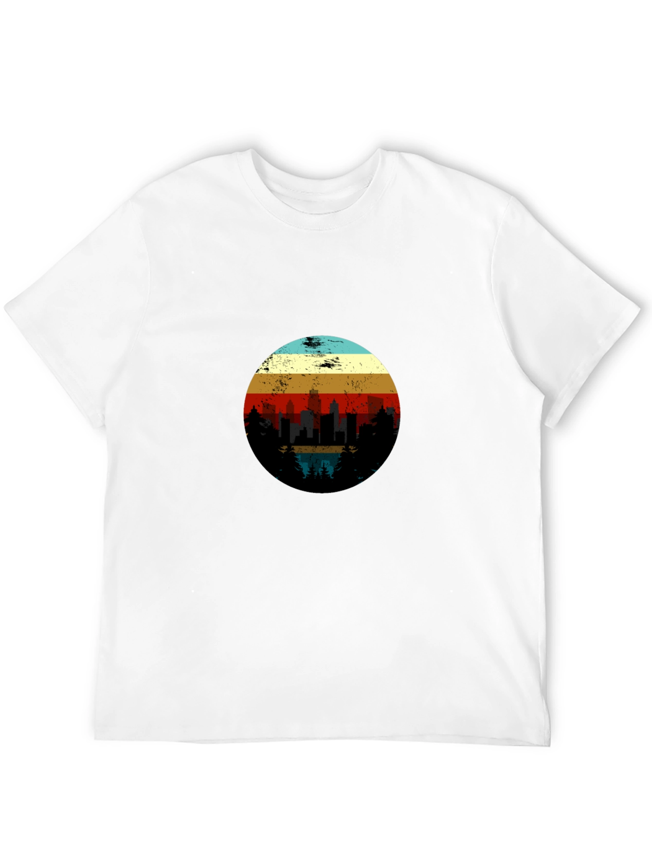 Retro Sunset Cityscape Graphic Tee