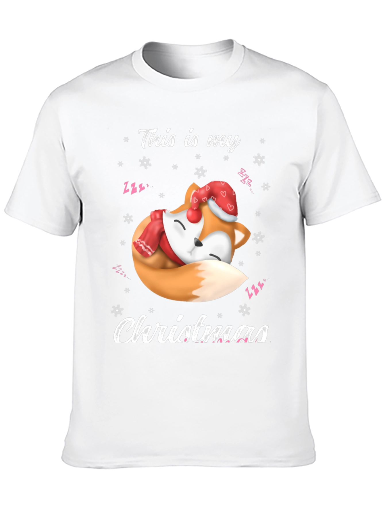 Christmas Fox Graphic Tee - Holiday Gift Idea