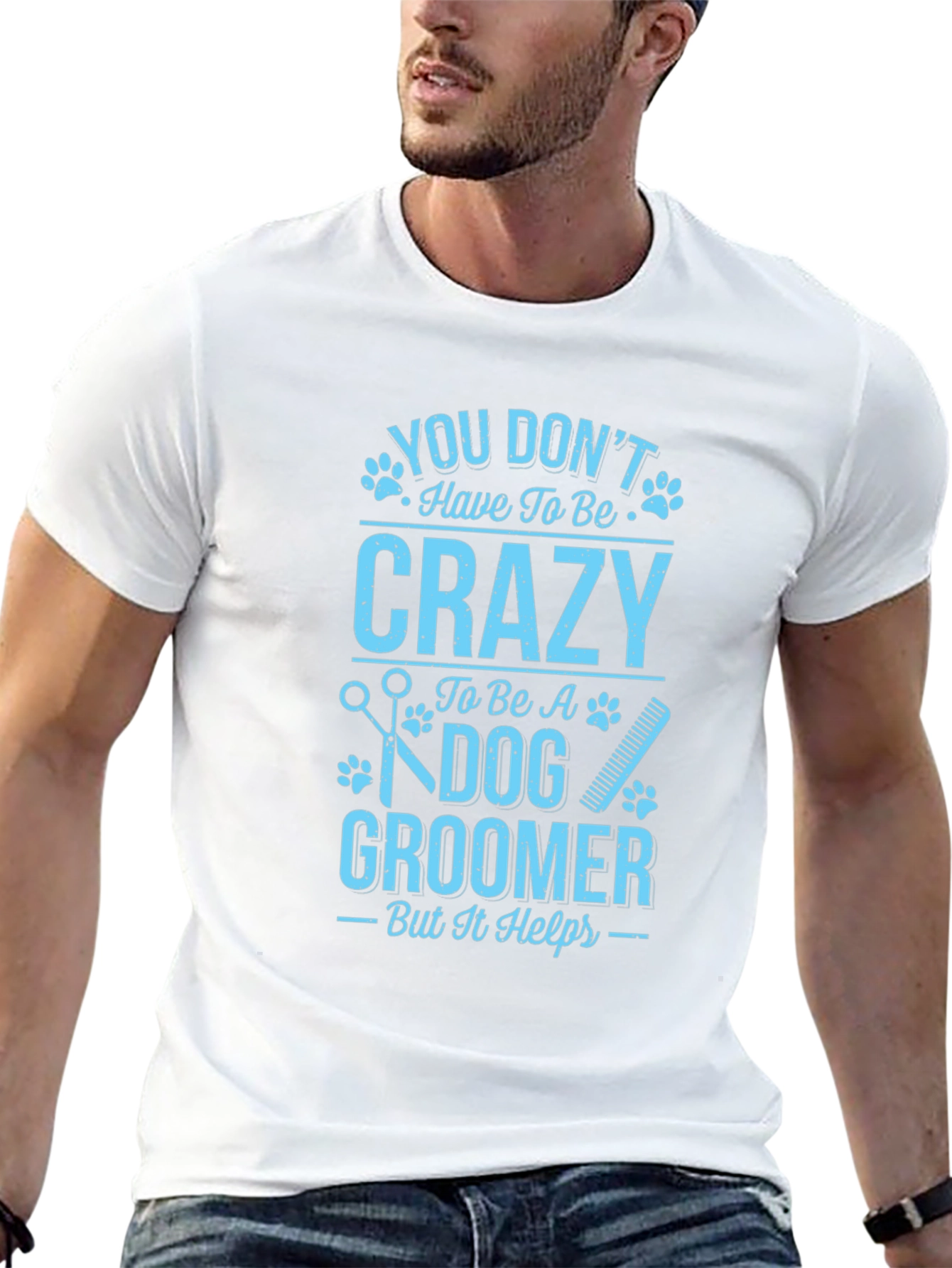 Crazy Dog Groomer T-Shirt - Unisex Cotton Tee