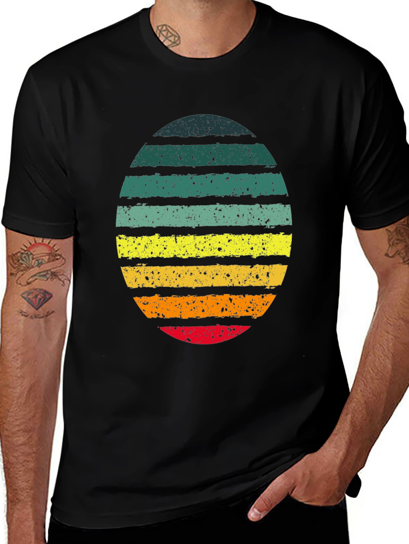 Retro Striped Egg Graphic Tee