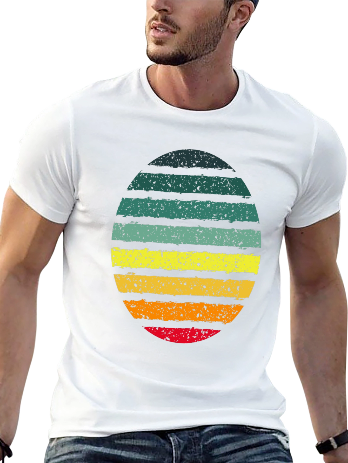 Retro Striped Egg Graphic Tee