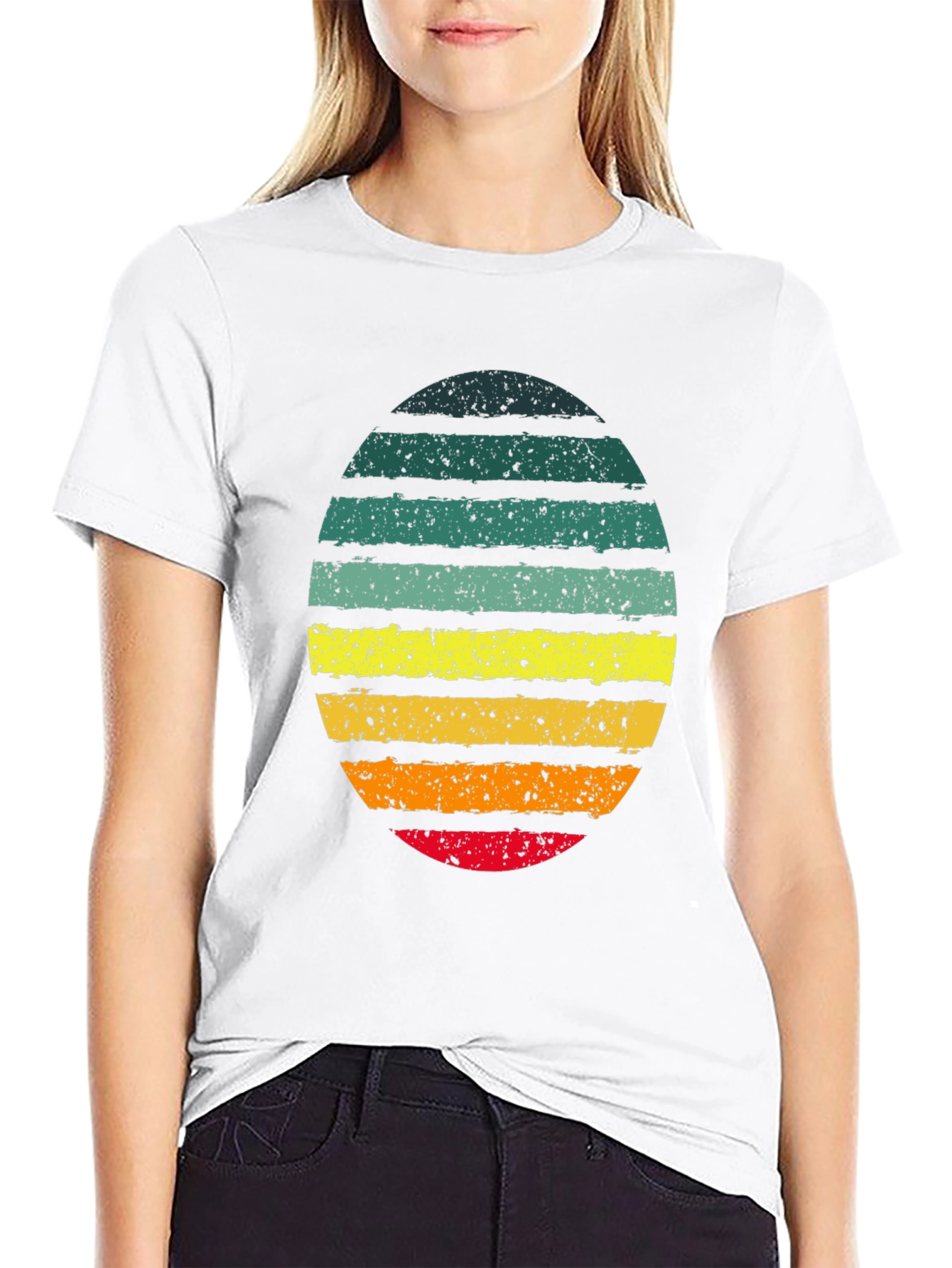 Retro Striped Egg Graphic Tee