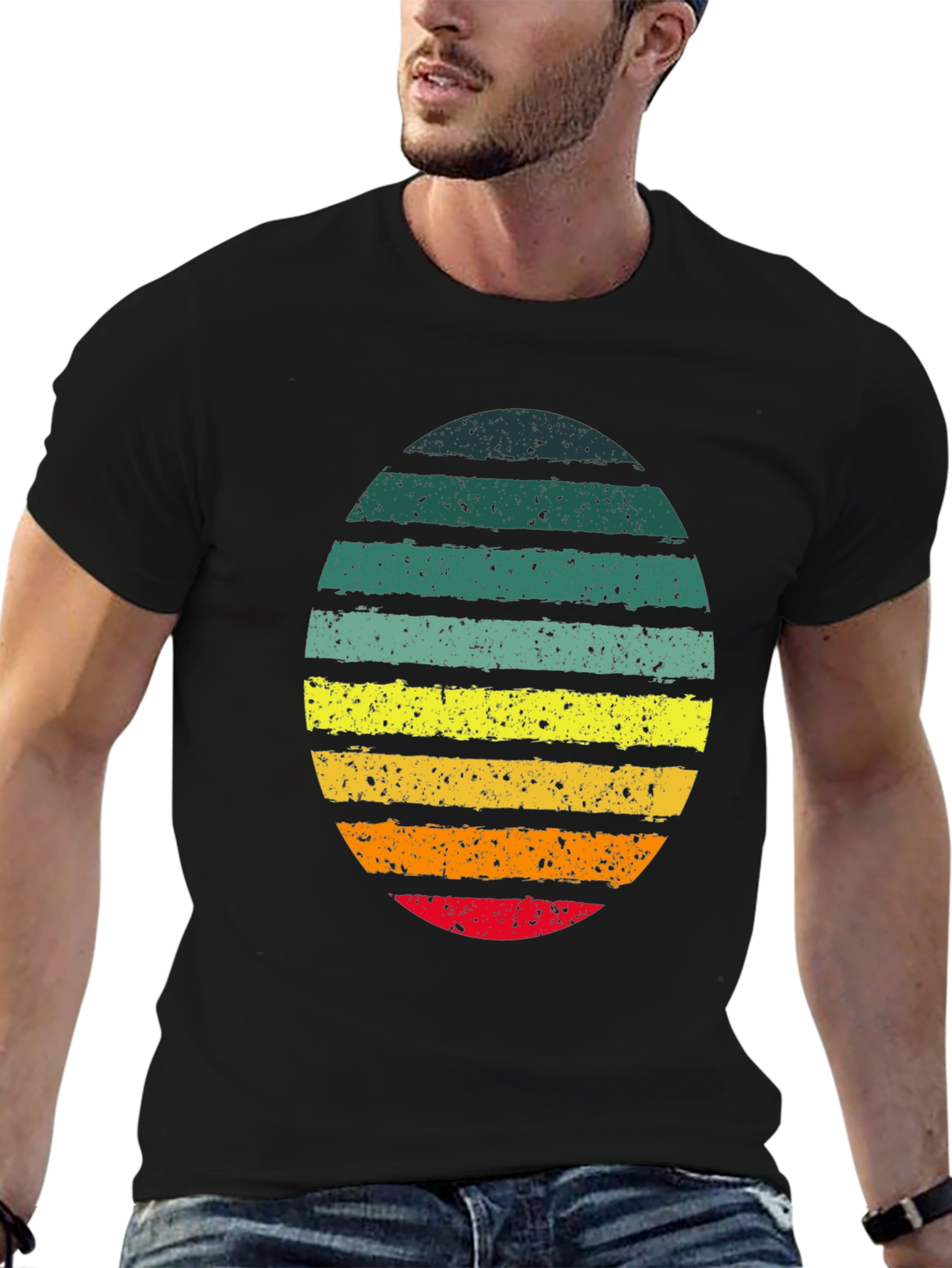 Retro Striped Egg Graphic Tee