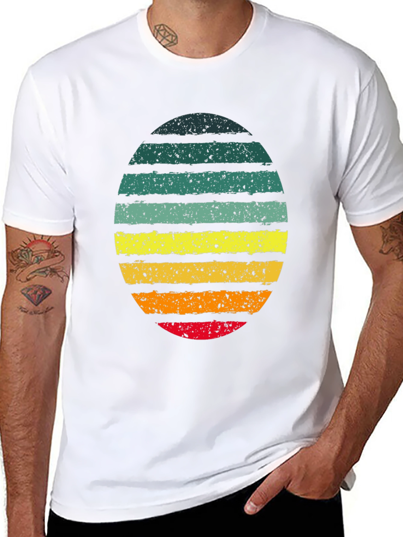 Retro Striped Egg Graphic Tee