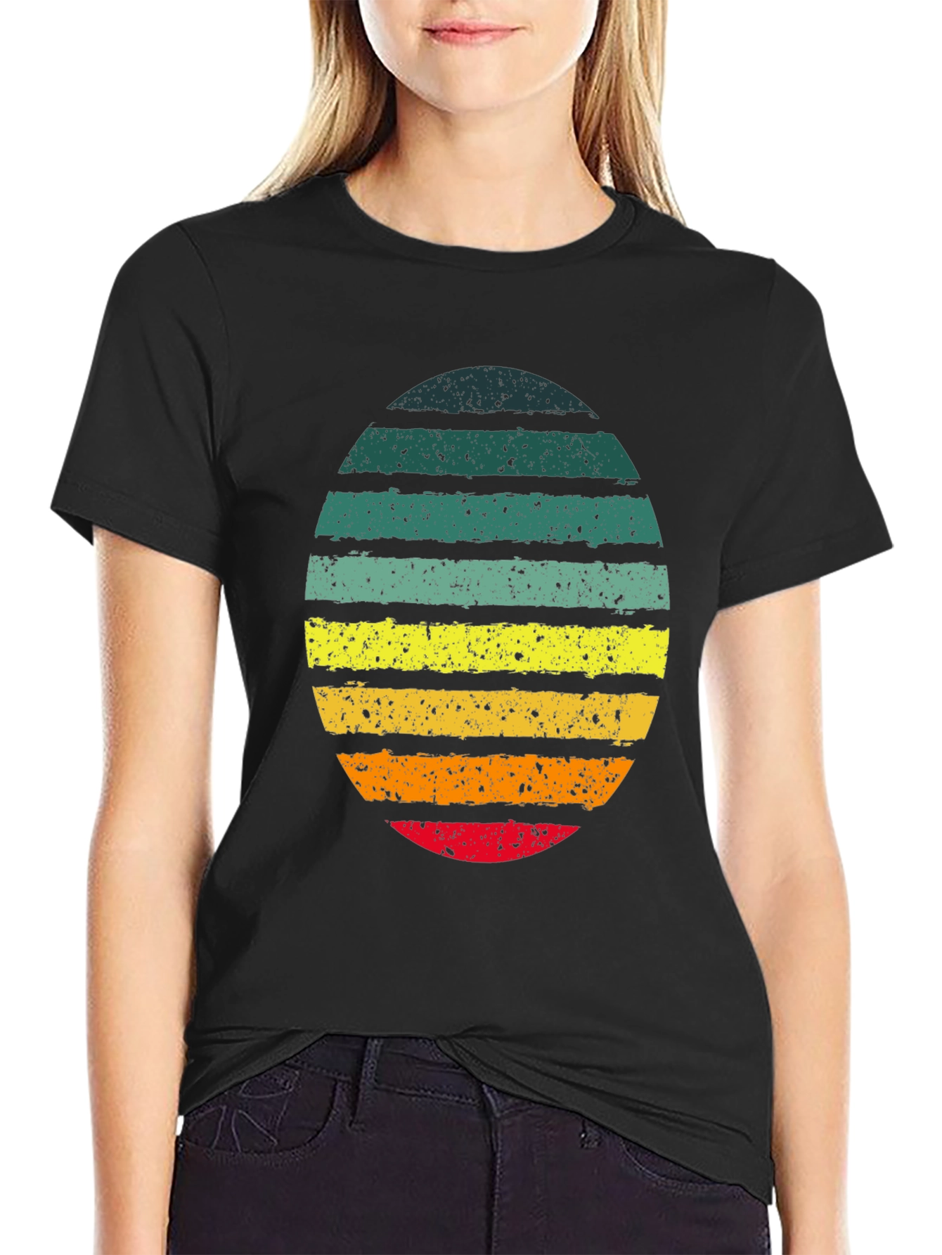 Retro Striped Egg Graphic Tee