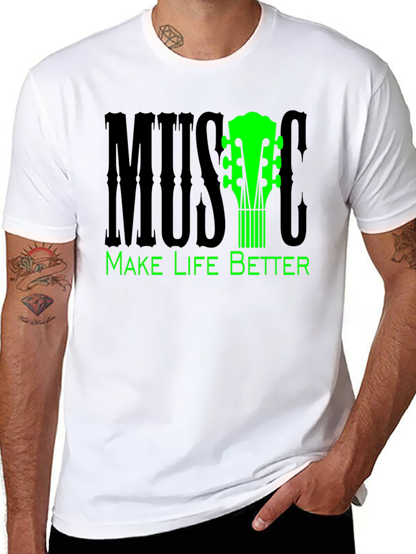Music Makes Life Better T-Shirt - Graphic Tee