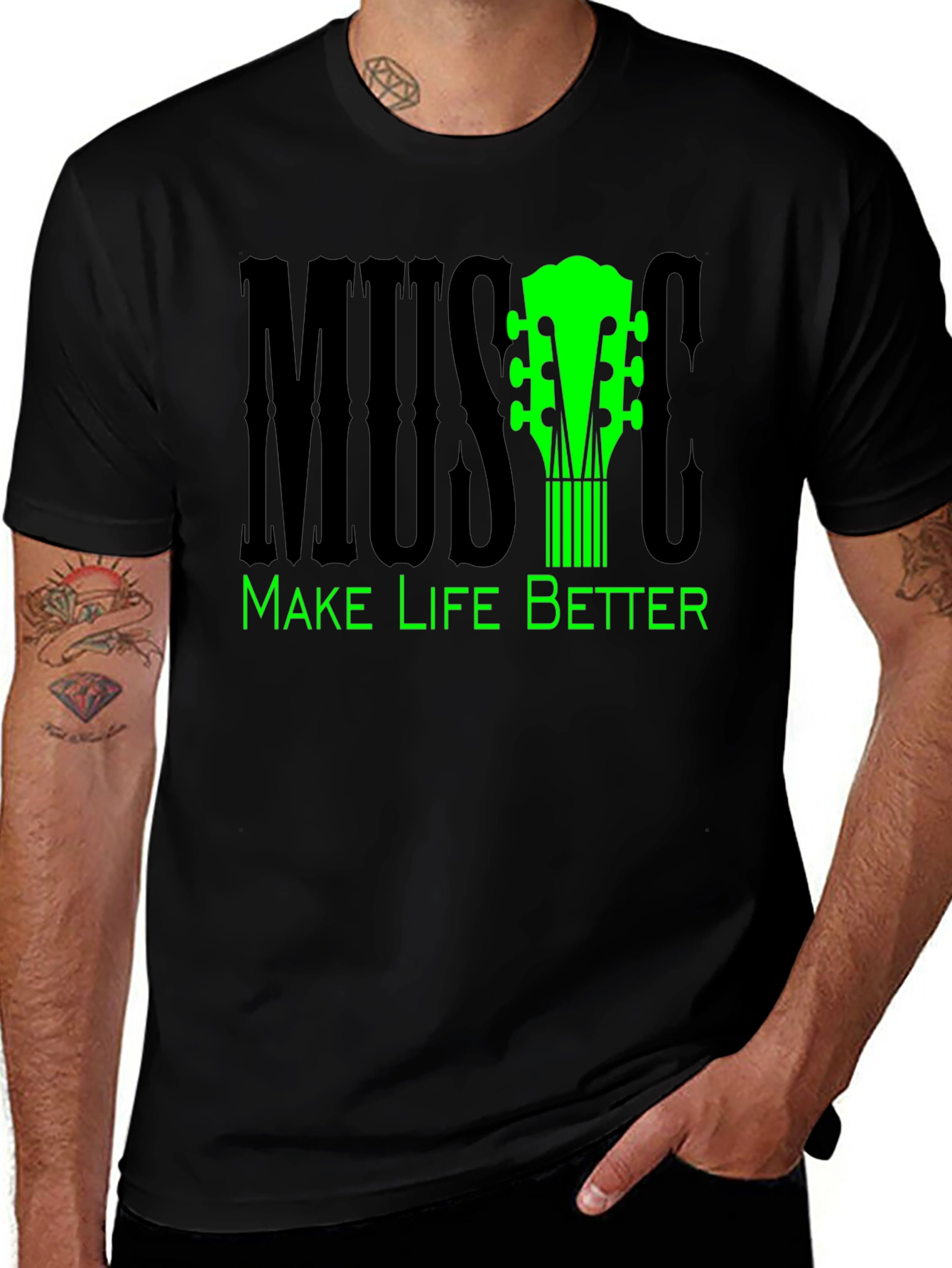 Music Makes Life Better T-Shirt - Graphic Tee