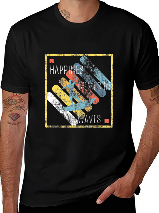 Happiness Comes in Waves Graphic T-Shirt