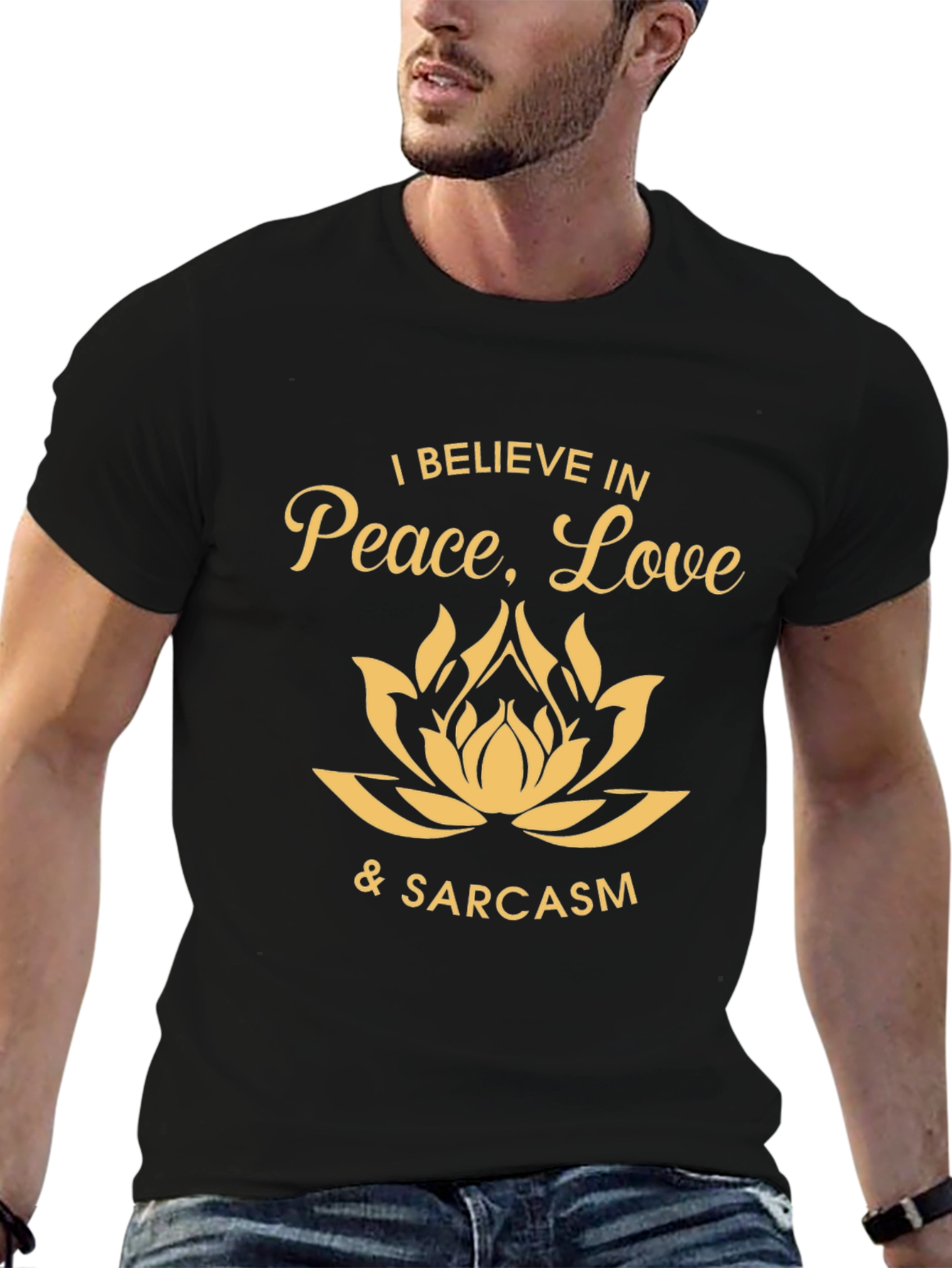 Peace Love & Sarcasm Graphic Tee - Black