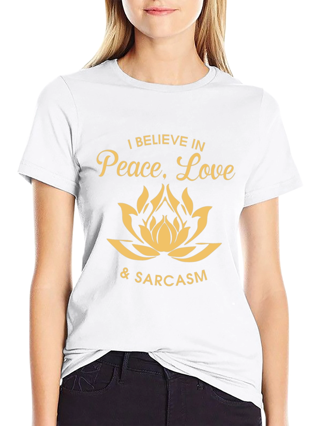 Peace Love & Sarcasm Graphic Tee - Black