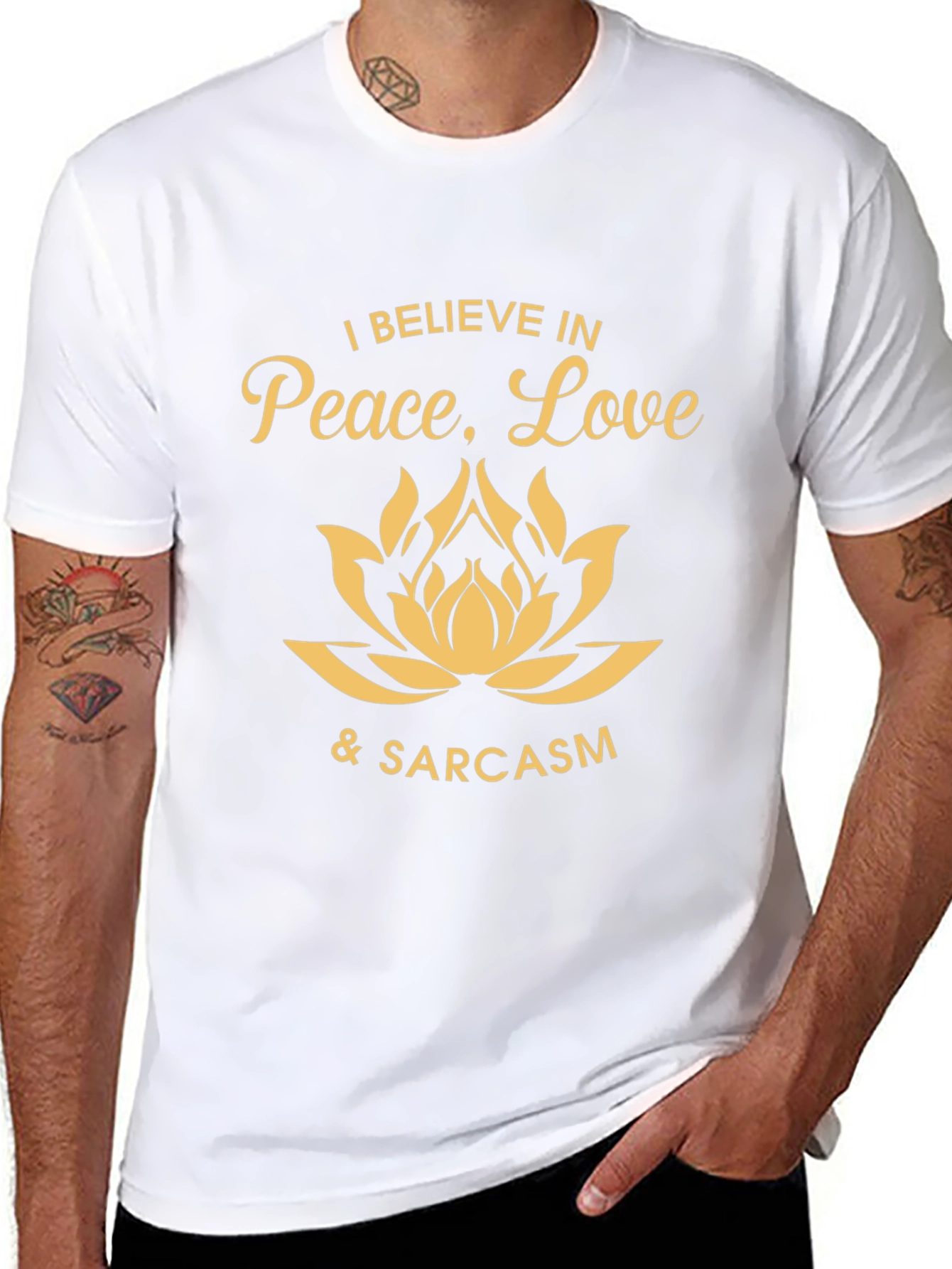 Peace Love & Sarcasm Graphic Tee - Black