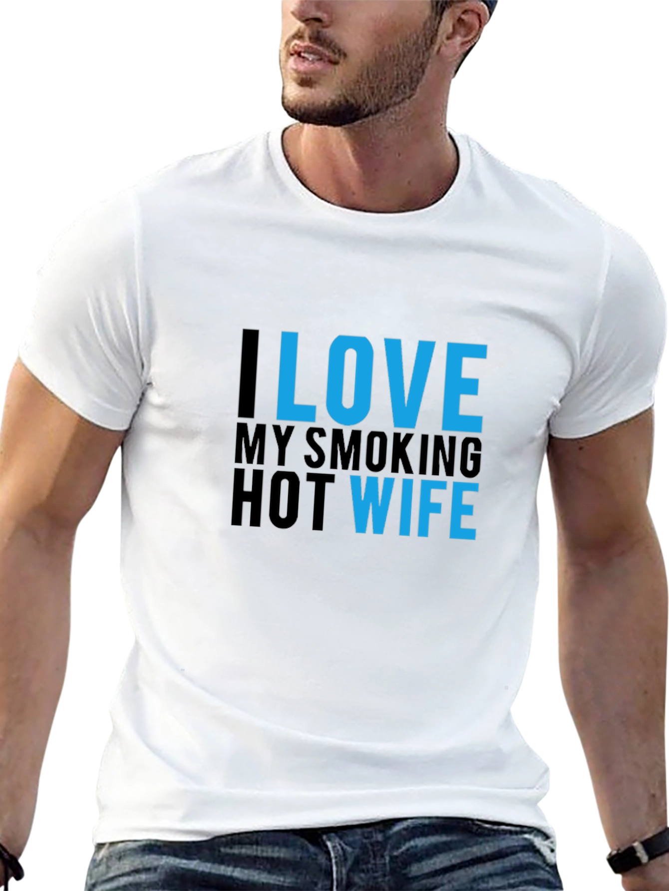I Love My Smoking Hot Wife T-Shirt - Black