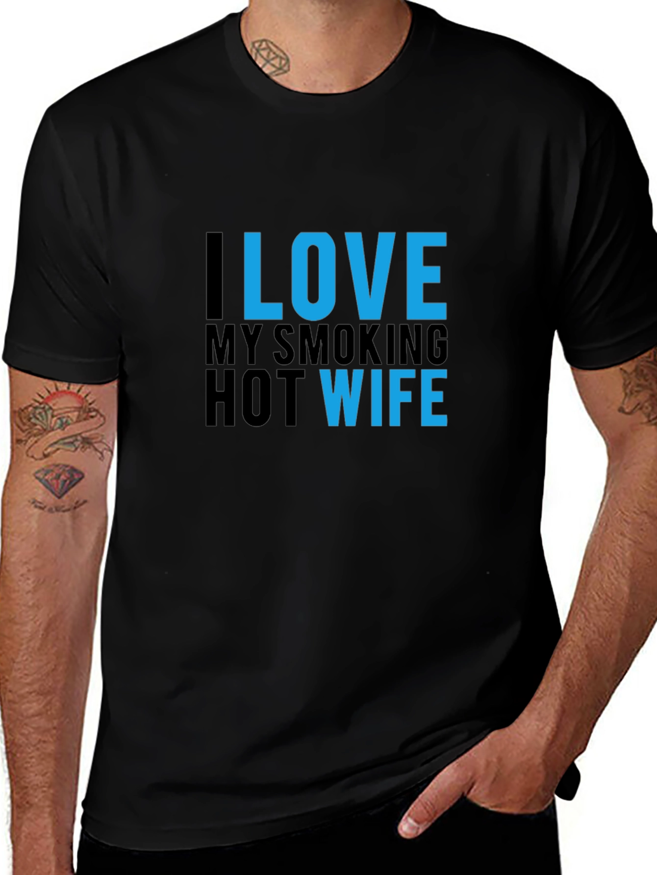 I Love My Smoking Hot Wife T-Shirt - Black