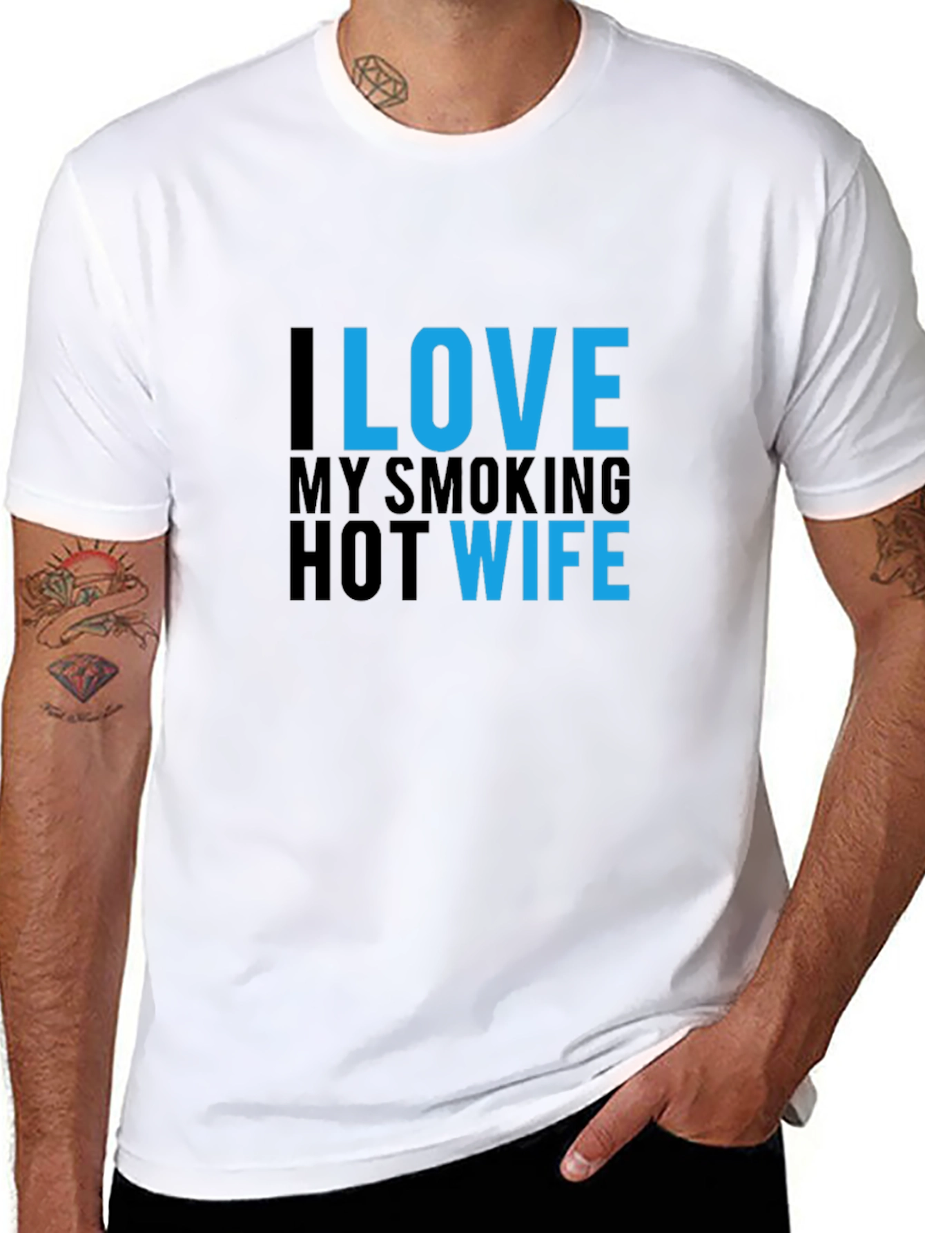 I Love My Smoking Hot Wife T-Shirt - Black