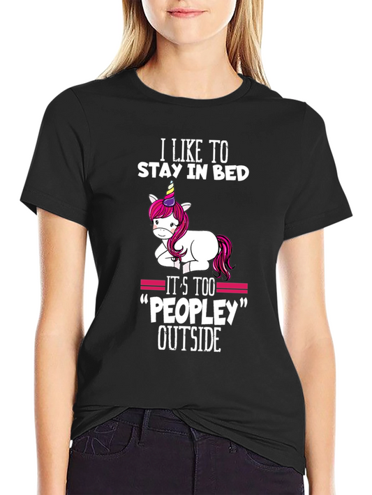 Stay In Bed Unicorn Tee - Peopley Humor