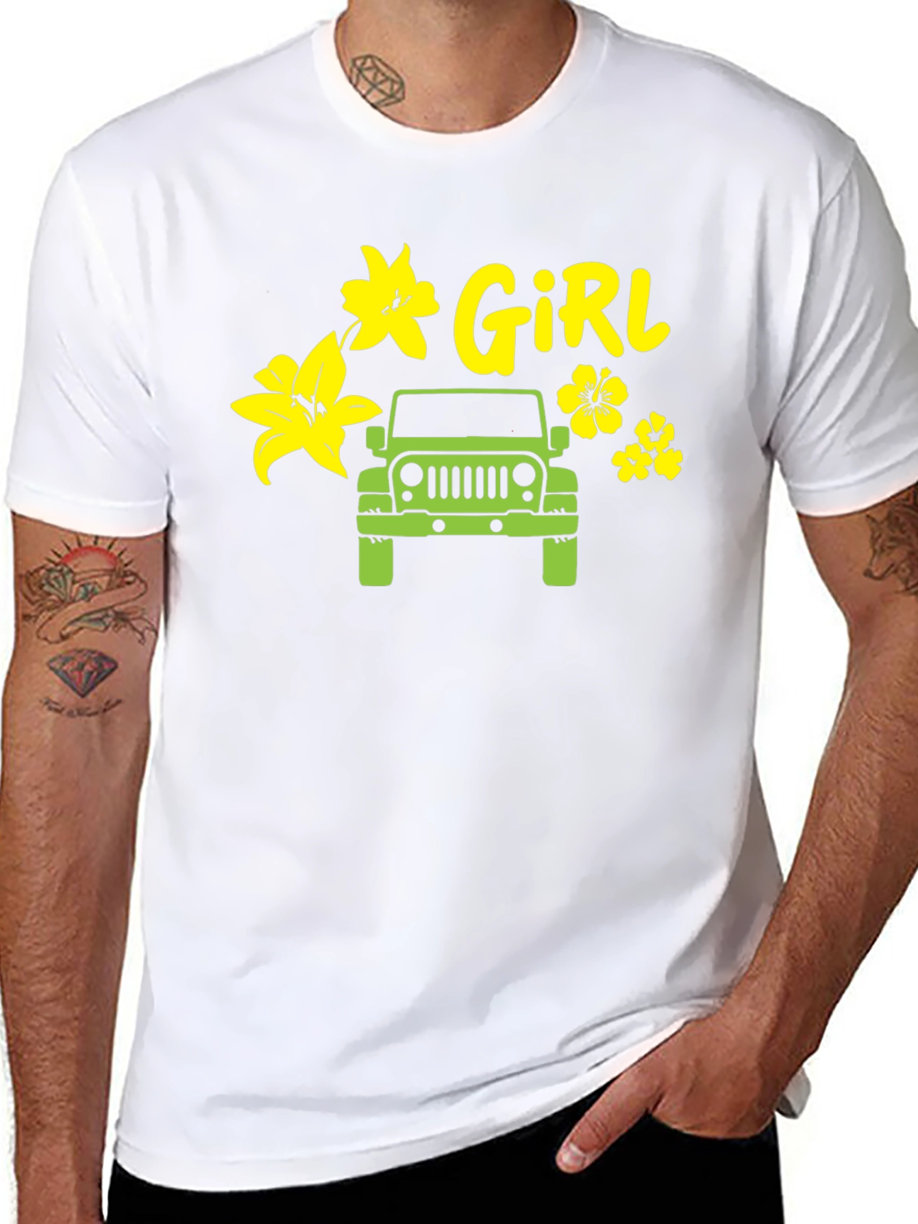 Girl Jeep Tee - Flower Power Off-Road Style