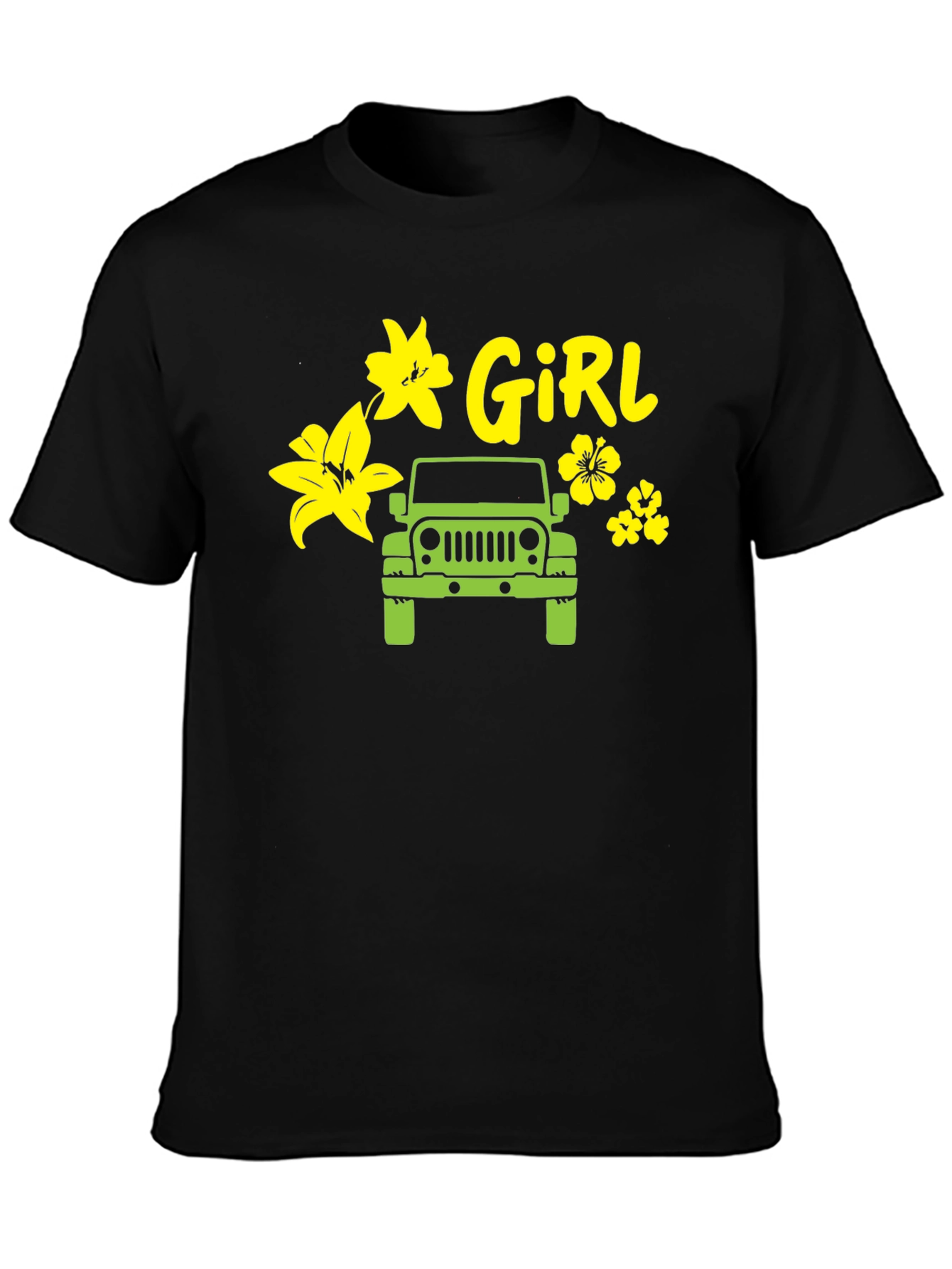 Girl Jeep Tee - Flower Power Off-Road Style
