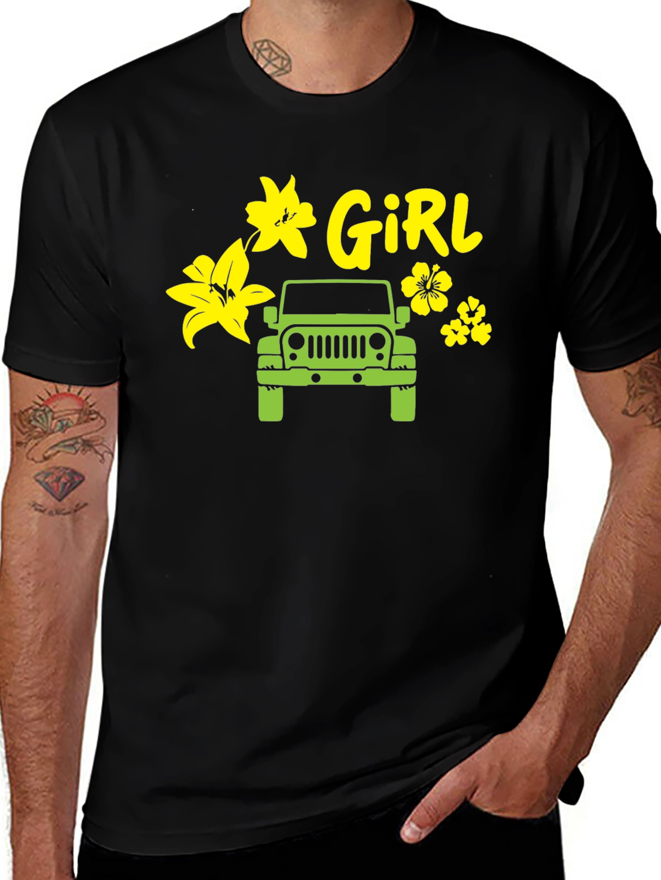 Girl Jeep Tee - Flower Power Off-Road Style