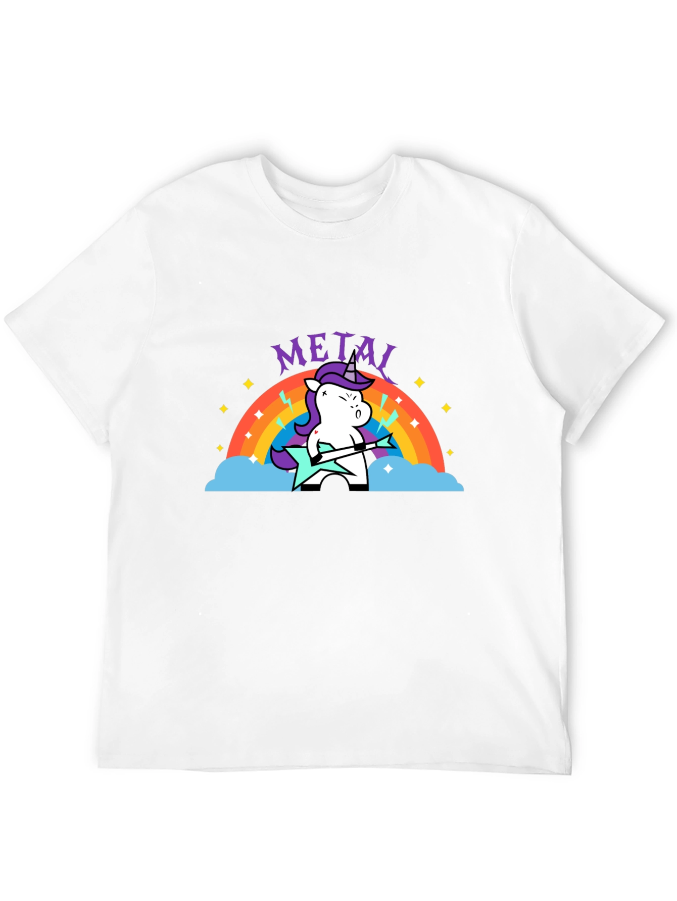 Unicorn Metal Guitarist Graphic Tee
