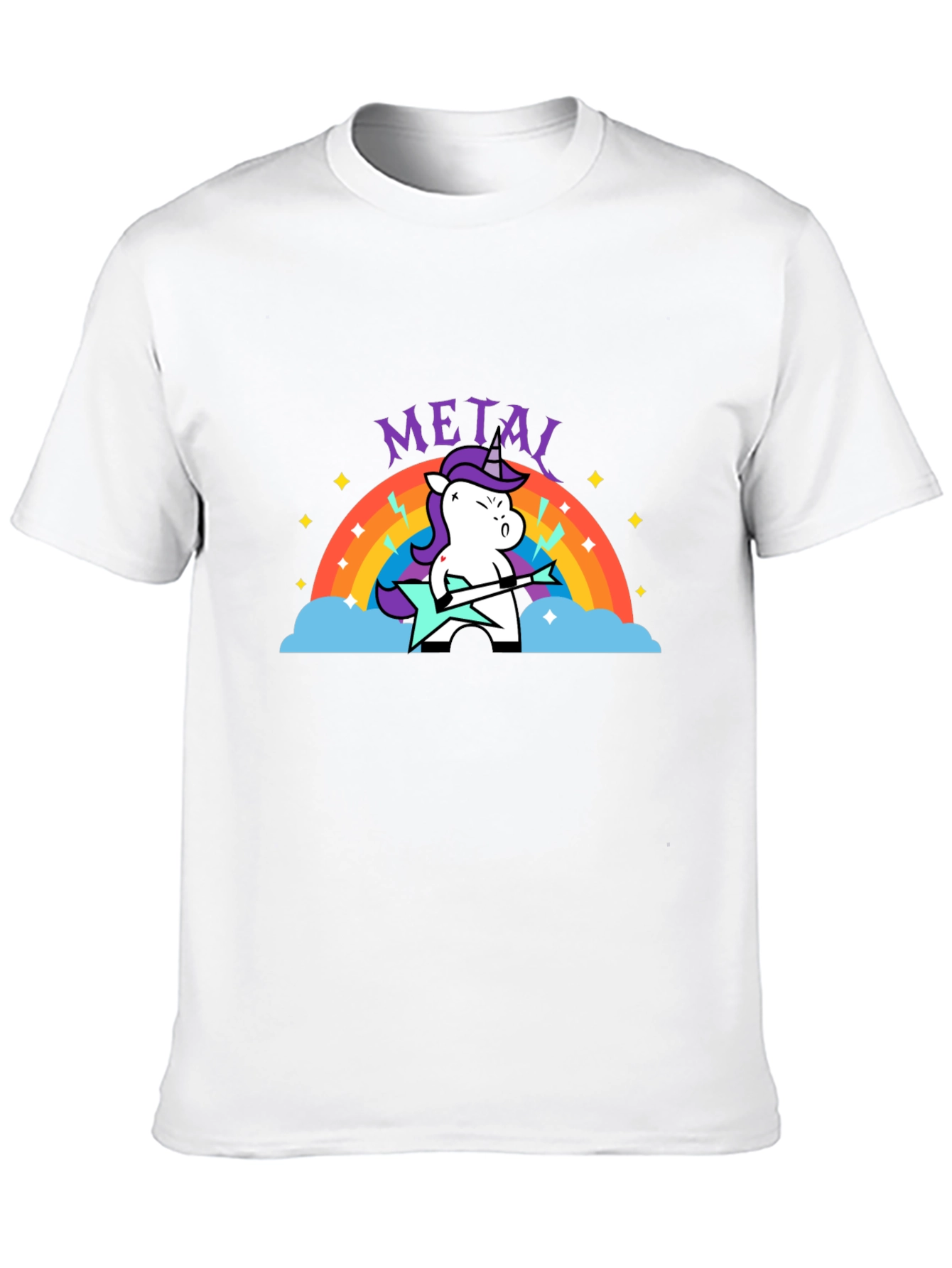 Unicorn Metal Guitarist Graphic Tee
