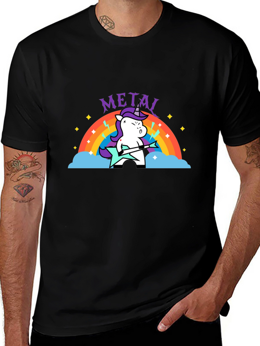 Unicorn Metal Guitarist Graphic Tee