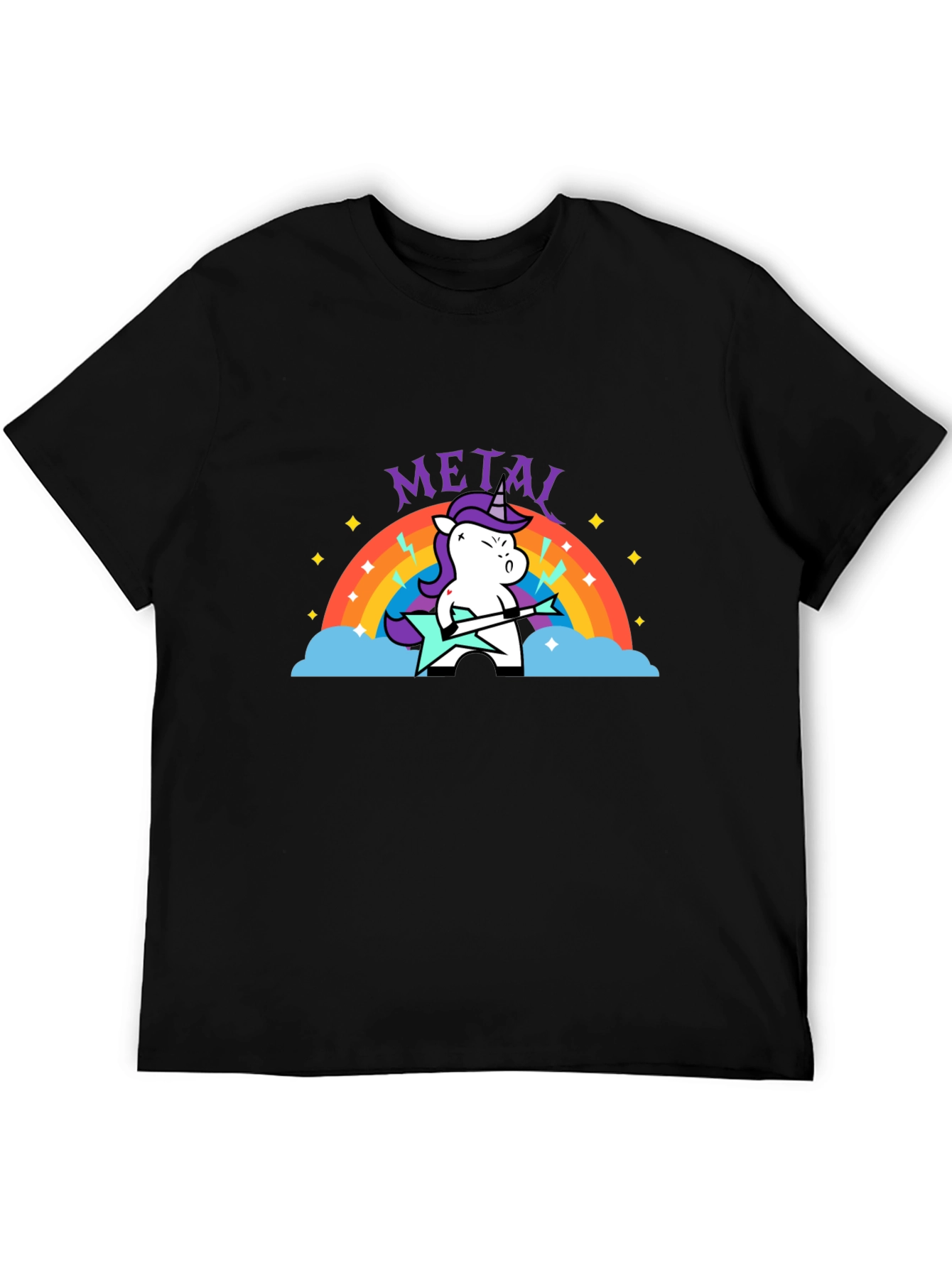 Unicorn Metal Guitarist Graphic Tee