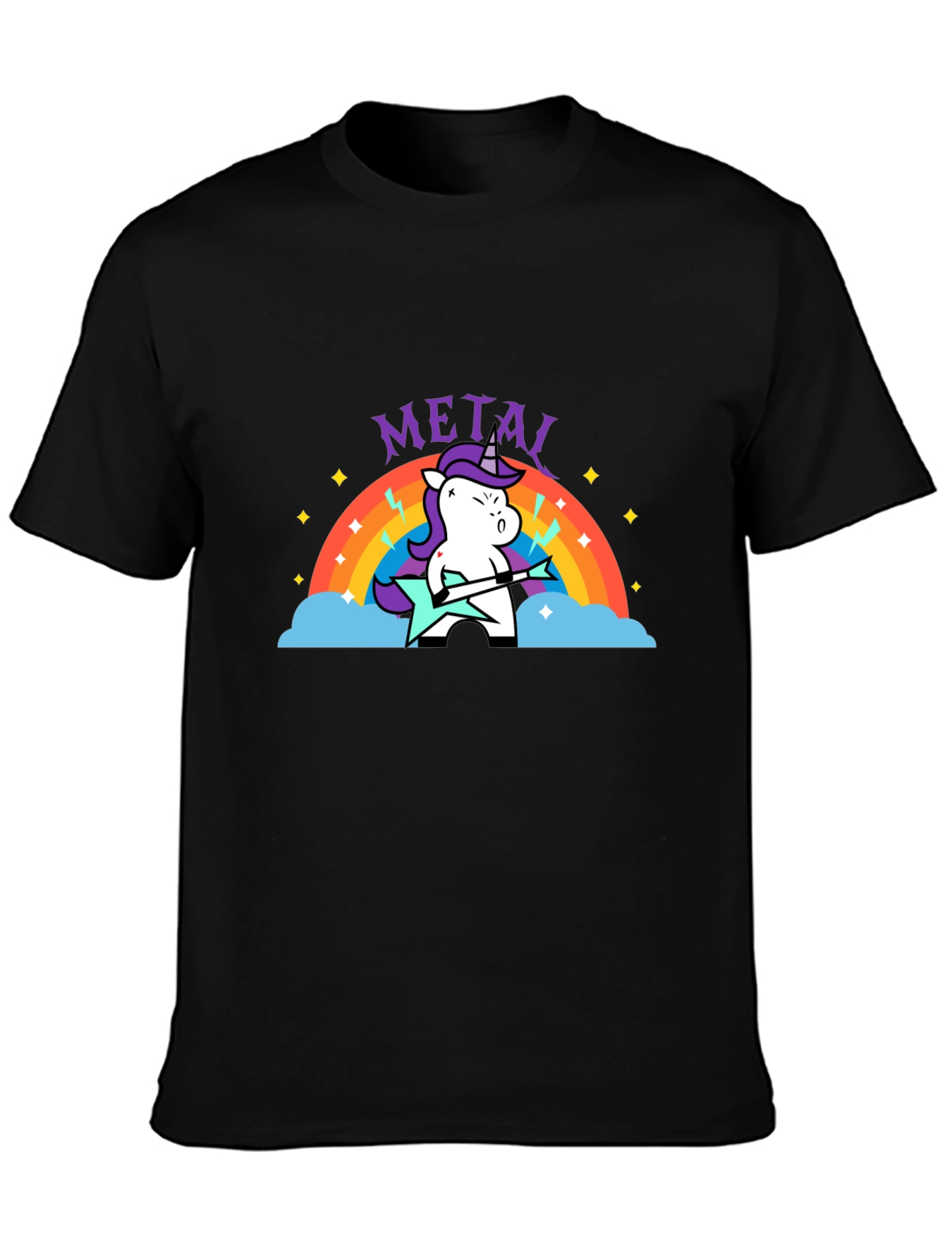 Unicorn Metal Guitarist Graphic Tee