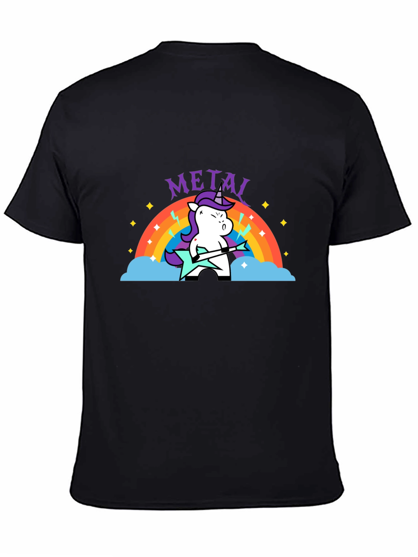 Unicorn Metal Guitarist Graphic Tee