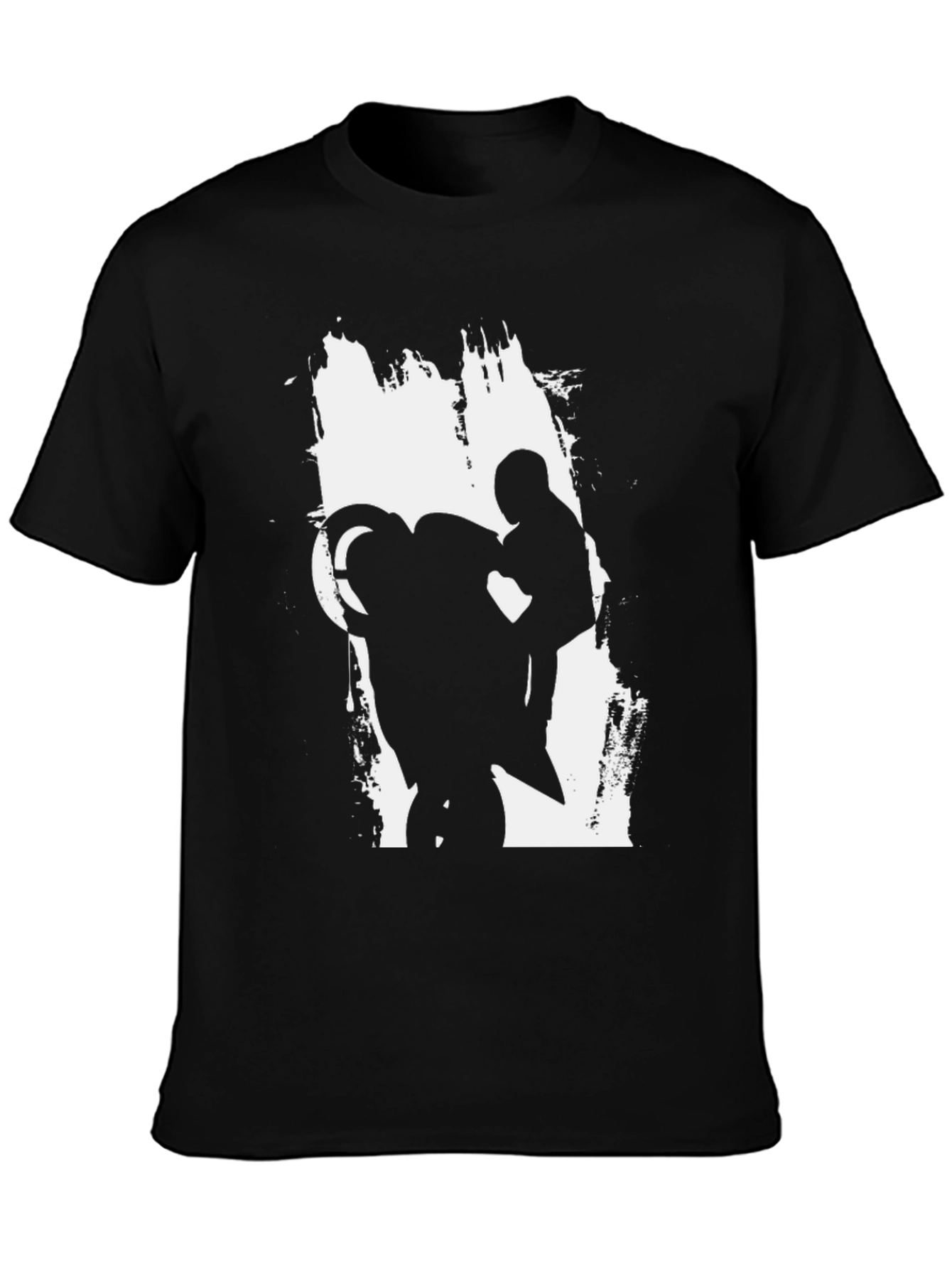 Motorcycle Wheelie Graphic Tee - Black