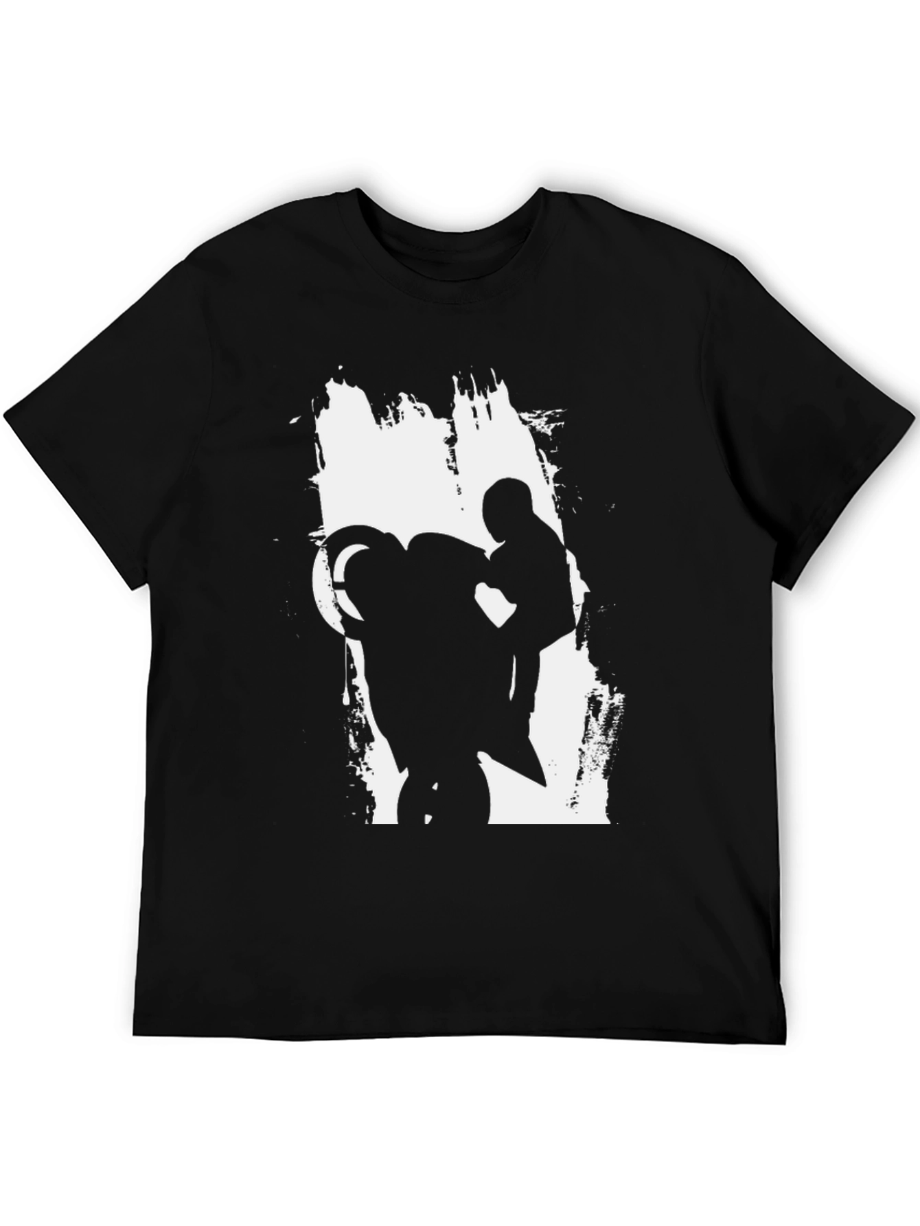 Motorcycle Wheelie Graphic Tee - Black