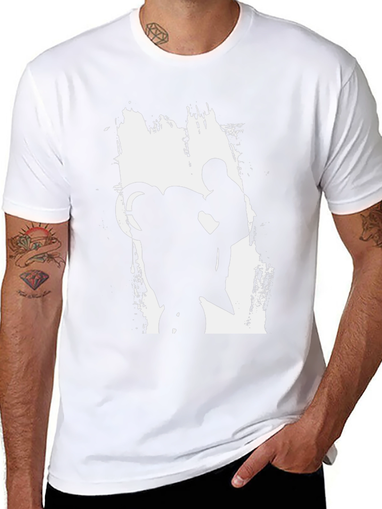 Motorcycle Wheelie Graphic Tee - Black