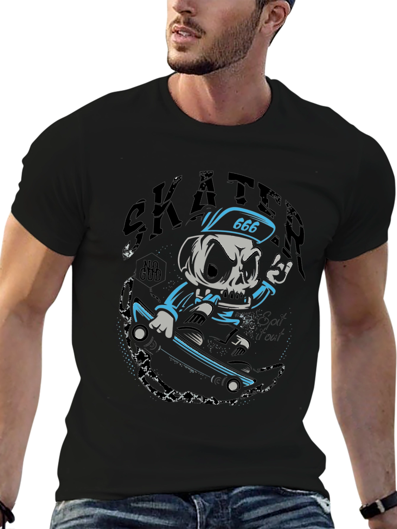 Skull Skater Graphic T-Shirt