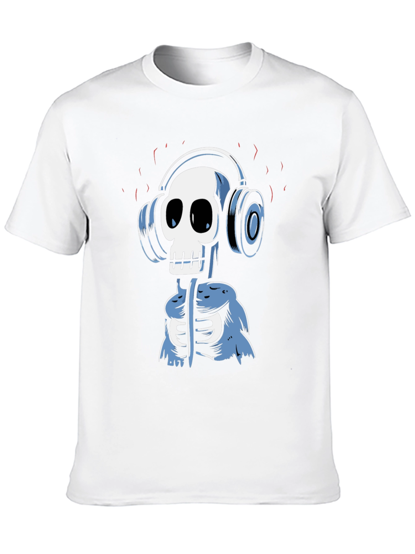 Skull DJ Graphic Tee - Black Cotton T-Shirt