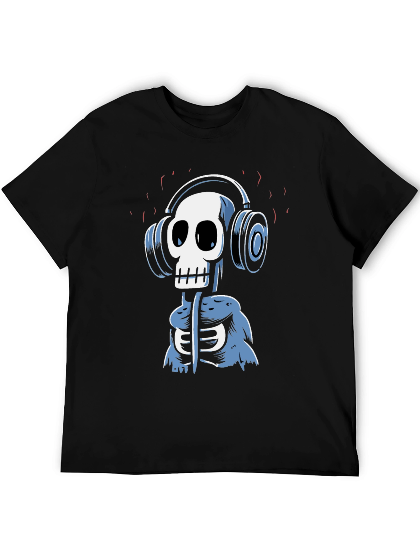 Skull DJ Graphic Tee - Black Cotton T-Shirt