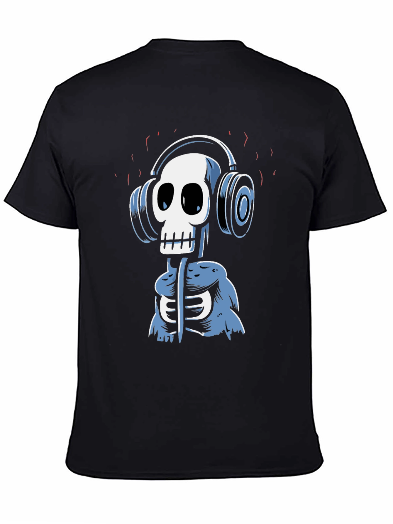 Skull DJ Graphic Tee - Black Cotton T-Shirt