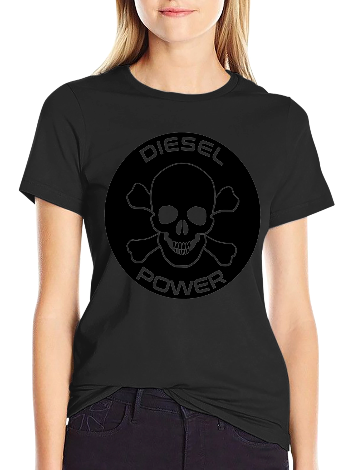 Diesel Power Skull Graphic Black T-Shirt