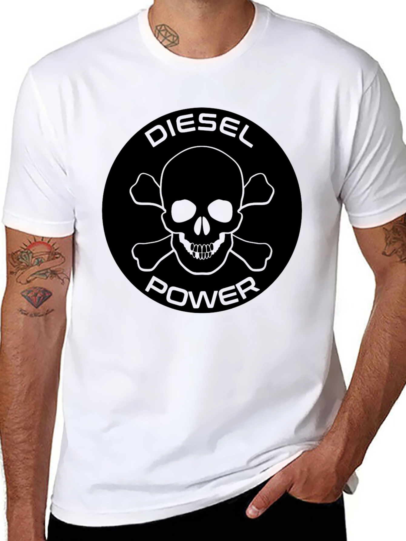 Diesel Power Skull Graphic Black T-Shirt