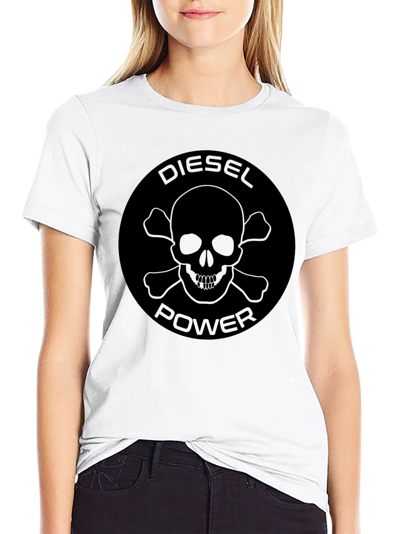 Diesel Power Skull Graphic Black T-Shirt