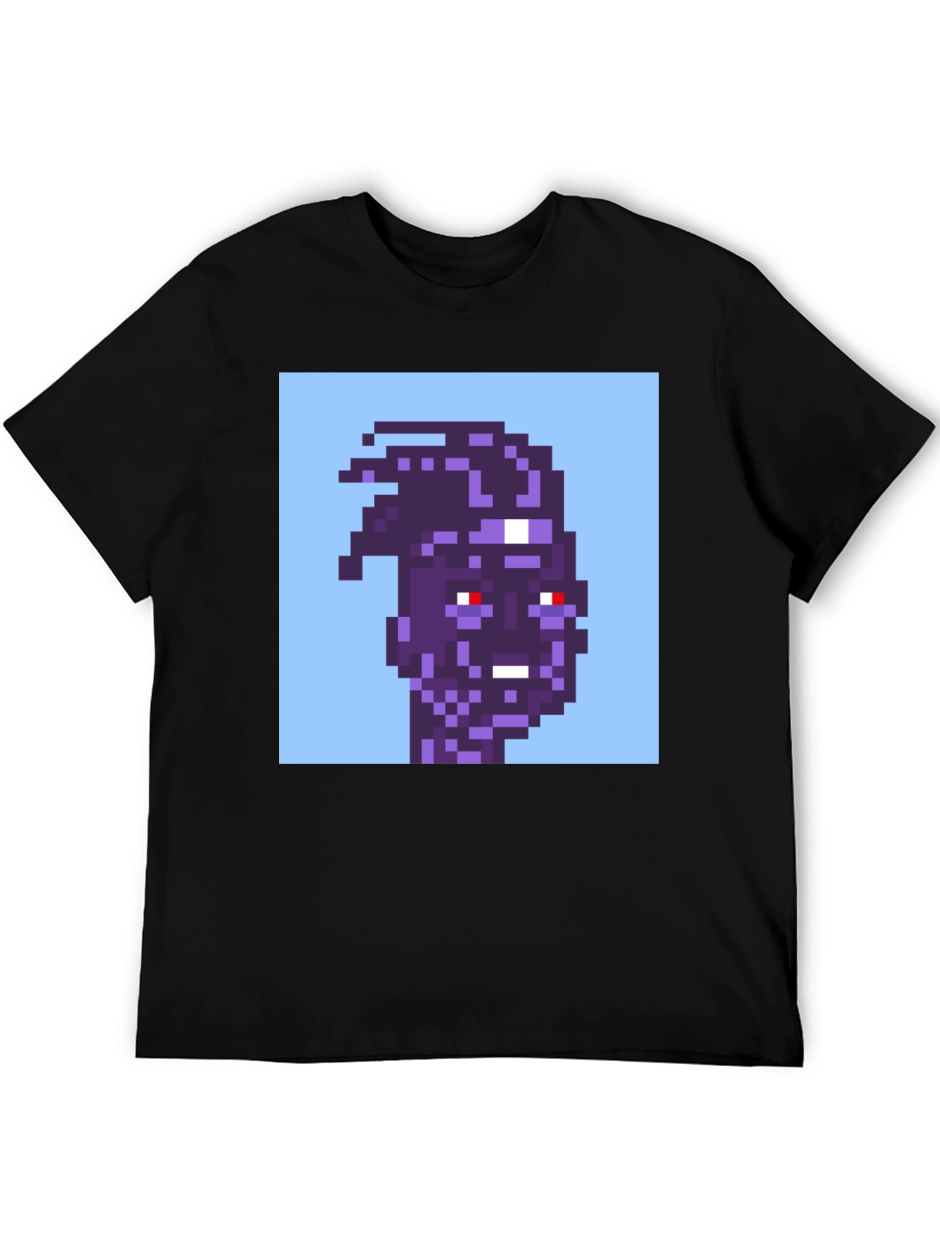 Pixel Art Purple Alien Graphic T-Shirt