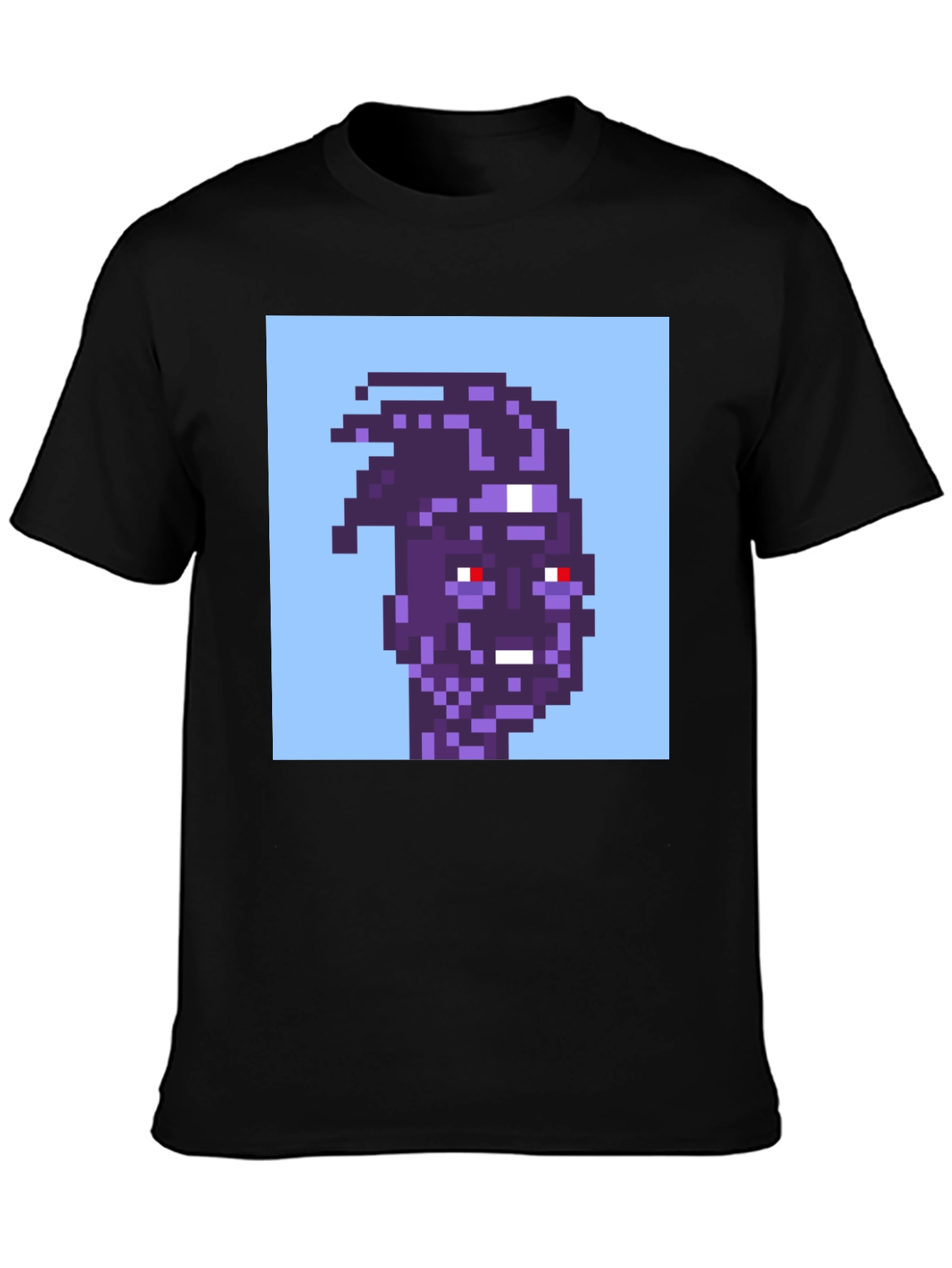 Pixel Art Purple Alien Graphic T-Shirt