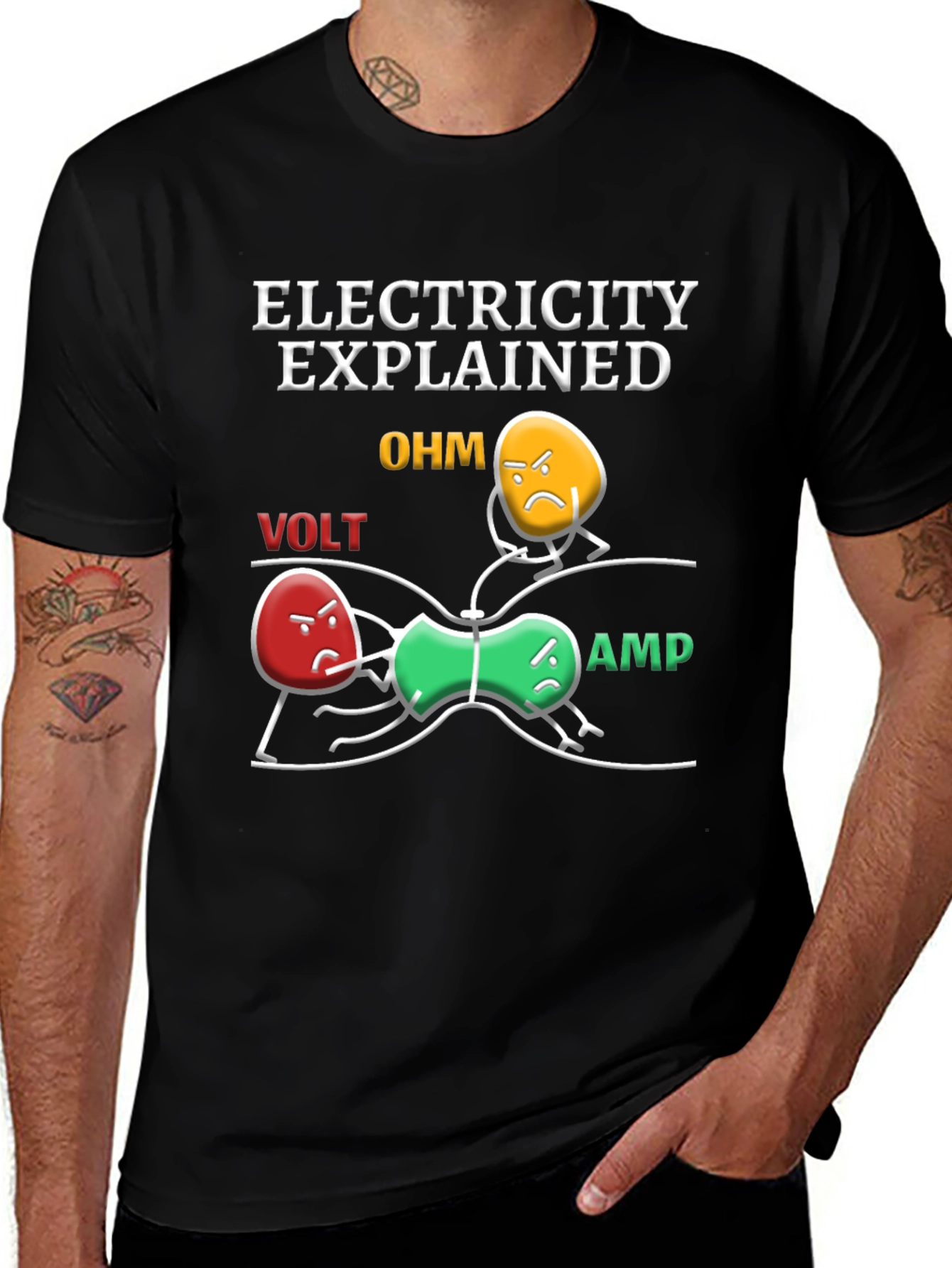 Electricity Explained T-Shirt Ohm Volt Amp