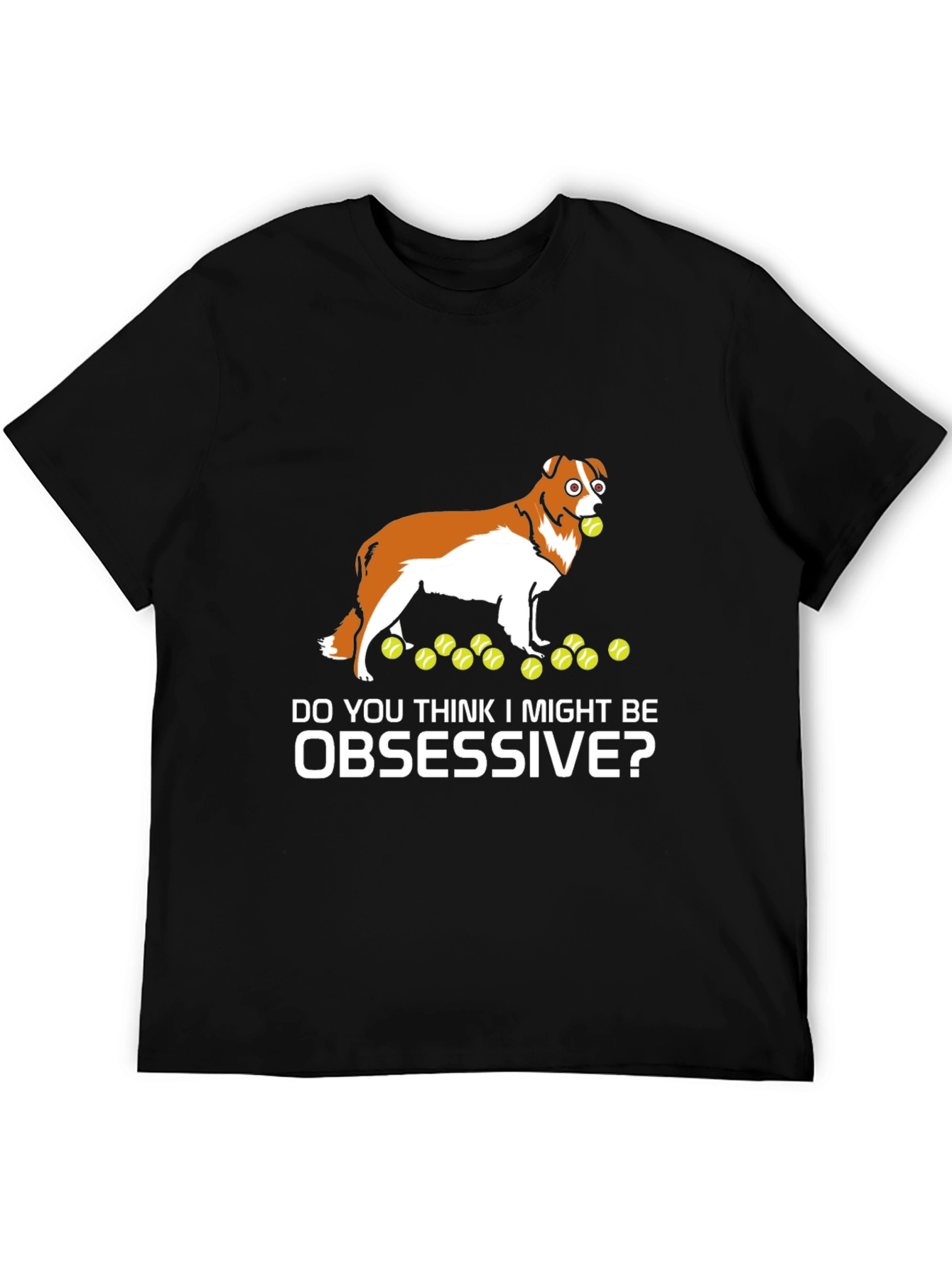 Obsessive Dog Tennis Ball Graphic T-Shirt