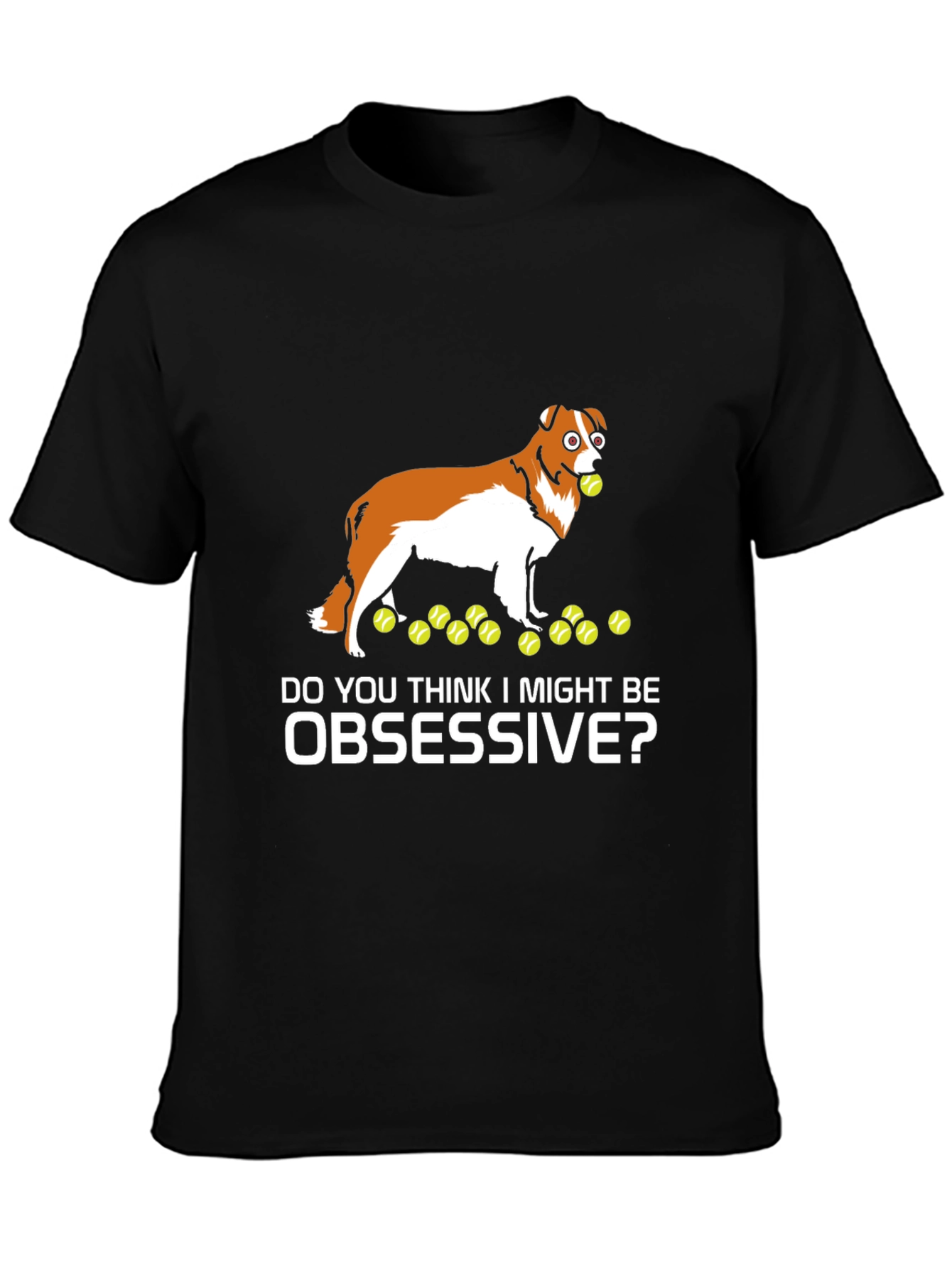 Obsessive Dog Tennis Ball Graphic T-Shirt