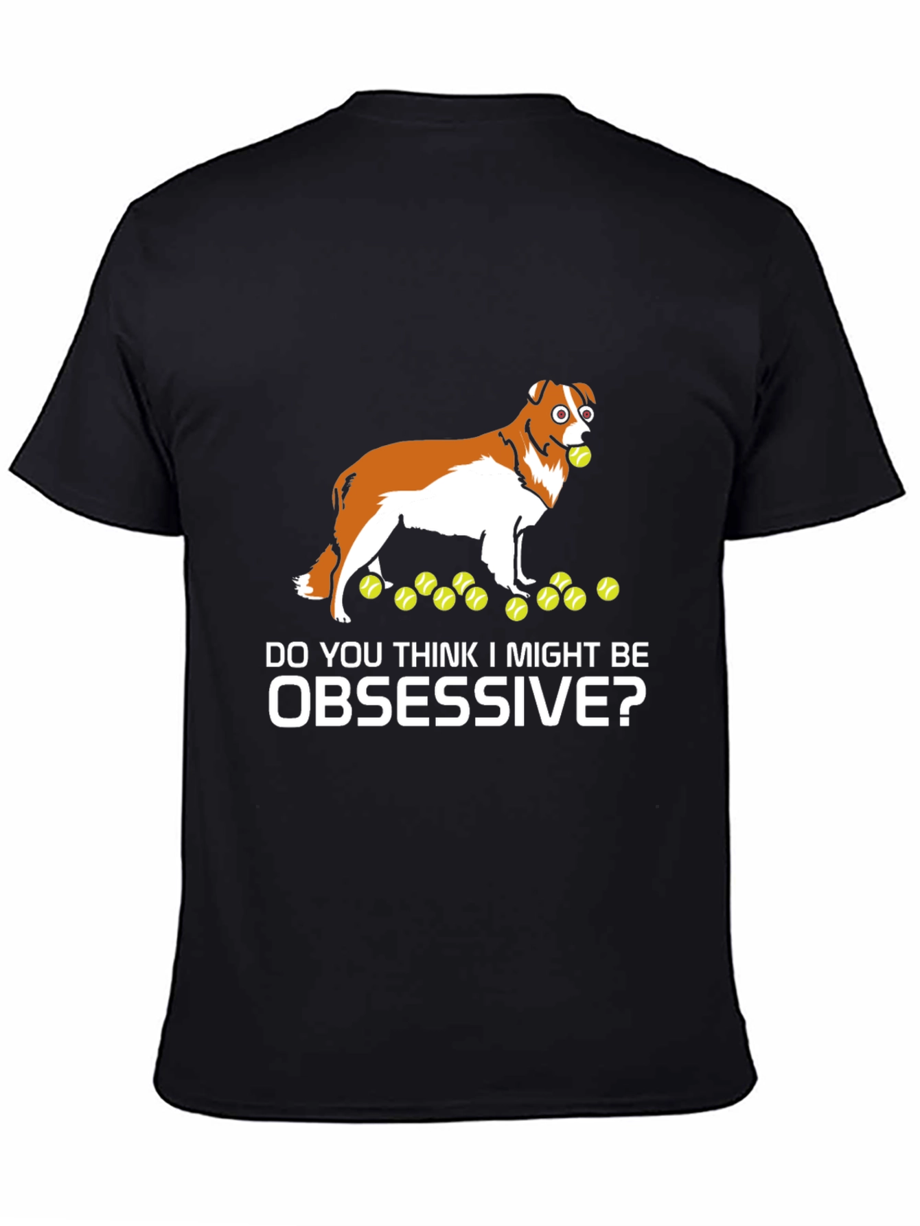 Obsessive Dog Tennis Ball Graphic T-Shirt