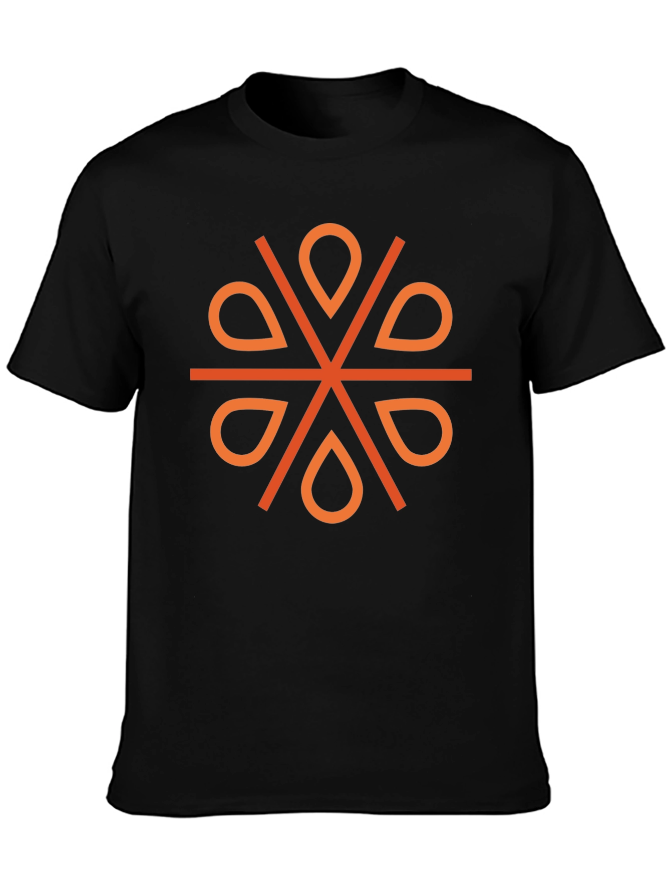 Geometric Orange Floral Tee
