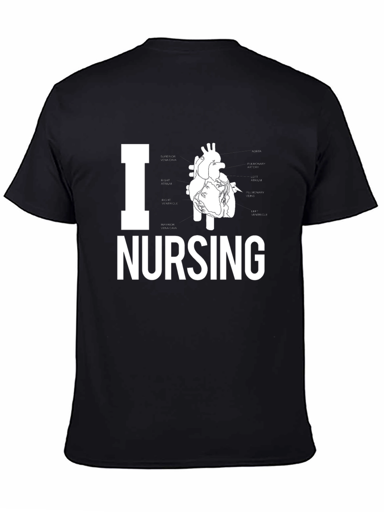 I Heart Nursing Black T-Shirt
