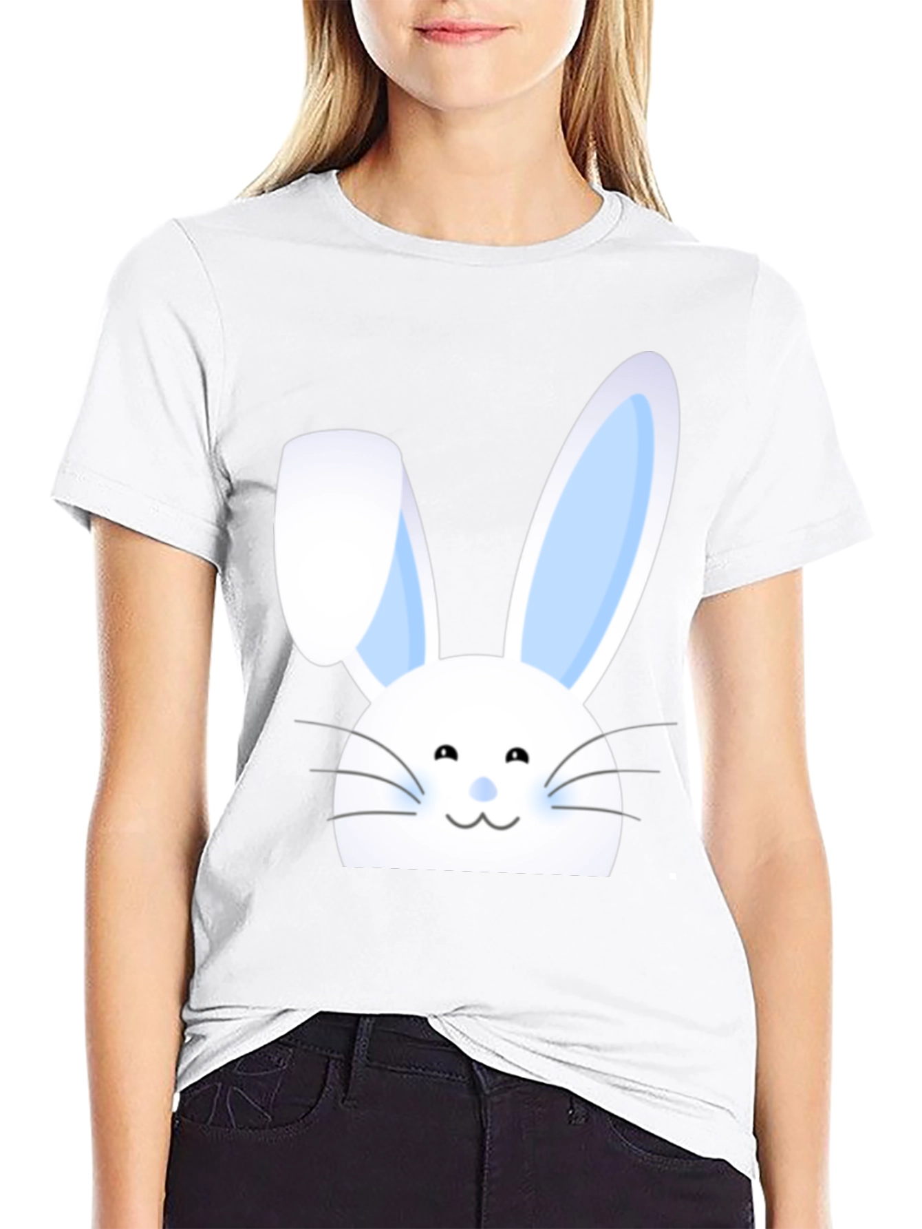 Funny Easter Bunny T-Shirt - Mens Black Cotton Tee
