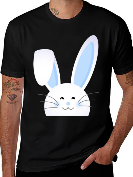 Funny Easter Bunny T-Shirt - Mens Black Cotton Tee