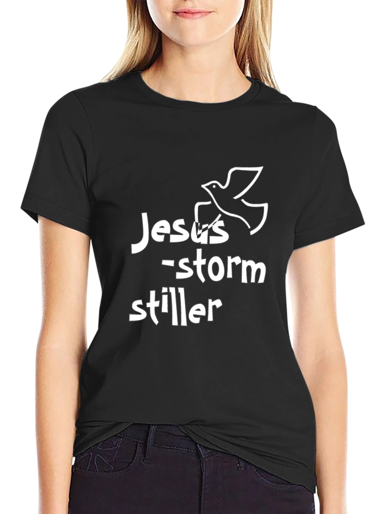 Jesus Storm Stiller Graphic Black T-Shirt